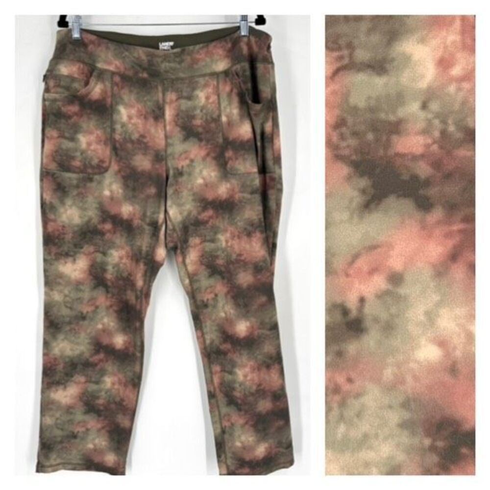 Lands' End Women's Tie Dye High-Rise Slim Flat Front Leggings Multicolor Size 1X